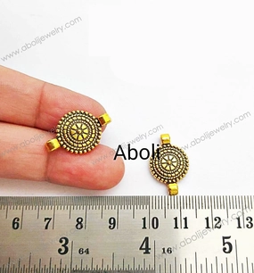Weekend Ready Golden Charm connector round floral connectors CHMG09 2 charms
