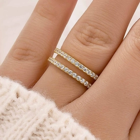 Classic 0.6Ct Insert Wedding Band Engagement Ring Enhancer Precious Piece Sophisticated Gem