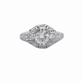 Premium Ornament elegant design ANTIQUE STYLE DIAMOND RING WITH FILIGREE AND DIAMONDS (1.36cttw)