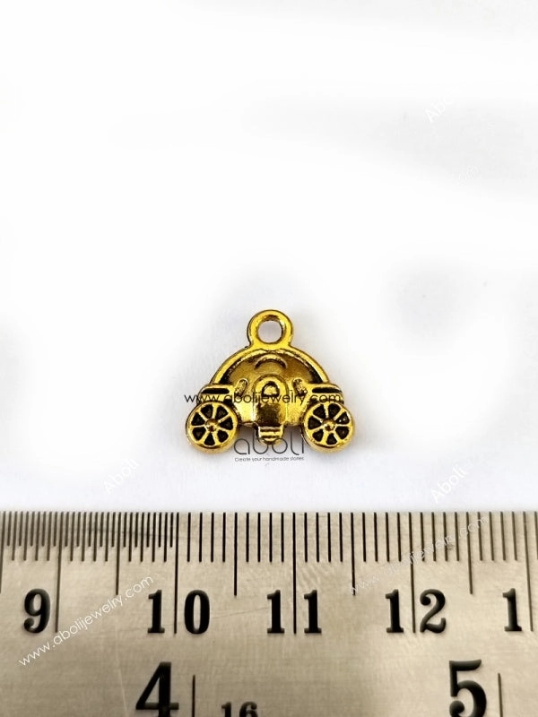 Fashion Jewelry Look Fresh Sparkle Golden carriage Charm fantasy princess royal Cinderalla CHMG129 1 charm