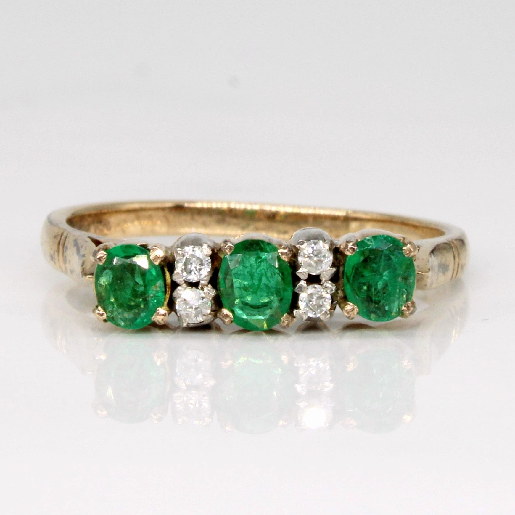 Lifestyle Match Evening Ready Emerald & Diamond Ring | 0.26ctw, 0.04ctw | SZ 6.5 |