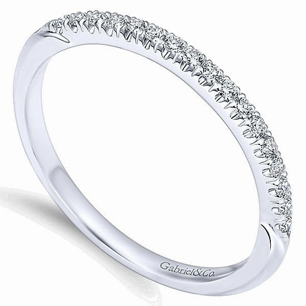 Split Prong Diamond Band .12 Cttw 14k White Gold  201B Textured Feel