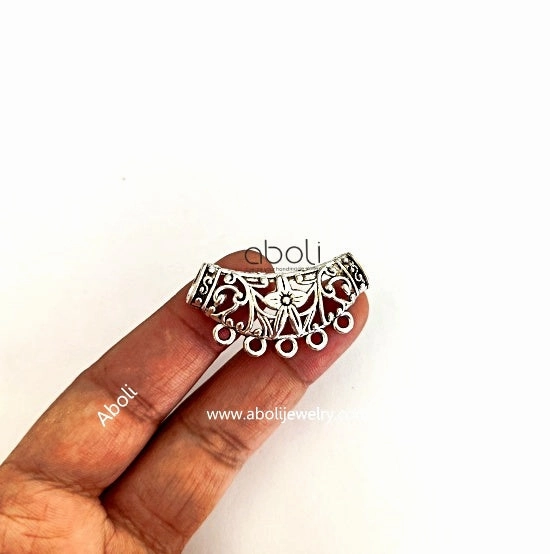 Fresh Sparkle Shining Craft Oxidised silver filigree curved necklace pendant earrings connector SP23