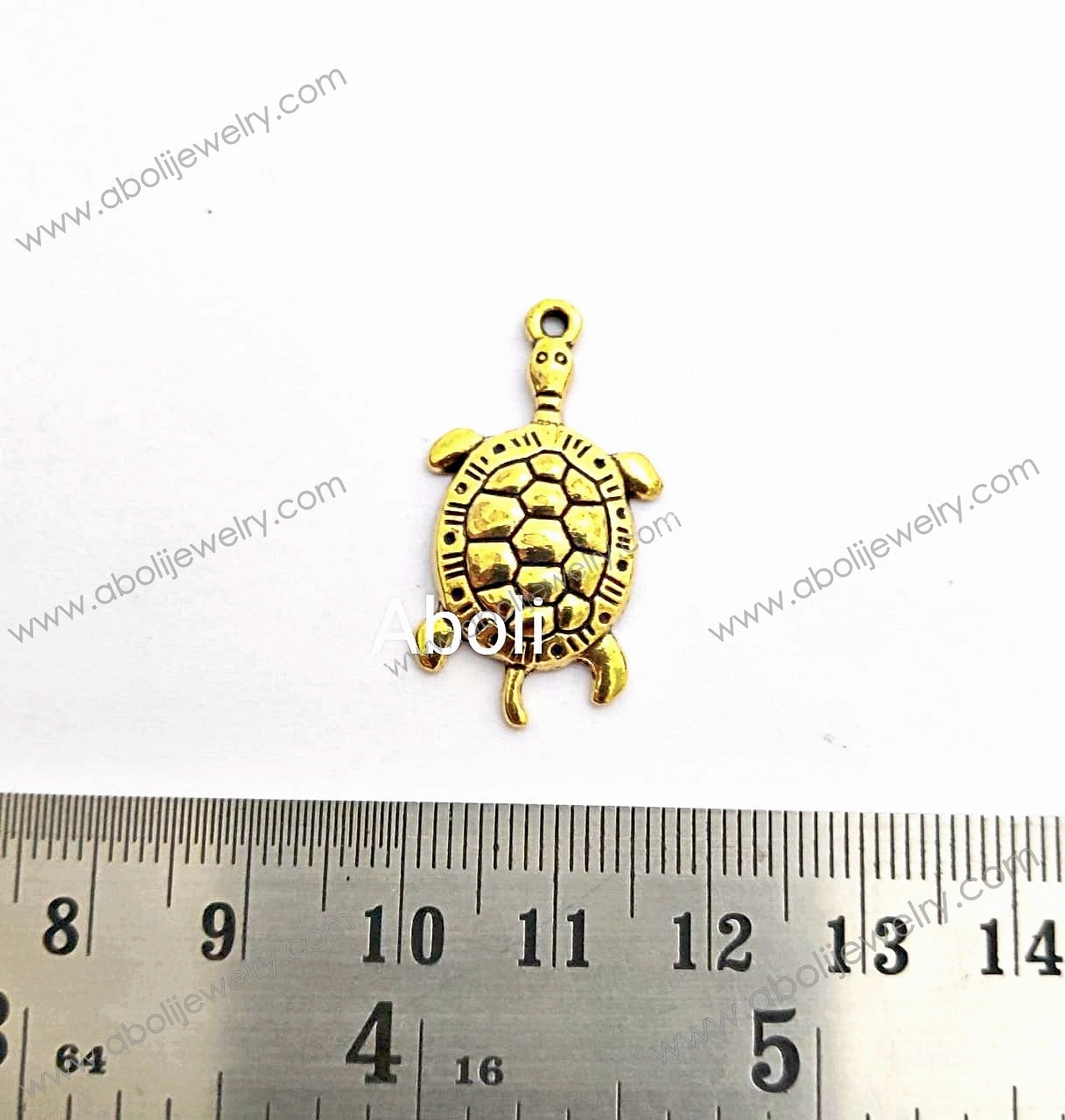 Golden tortoise Charm animal theme, nature charm CHMG12 1 charm Sophisticated Style Natural Sparkle
