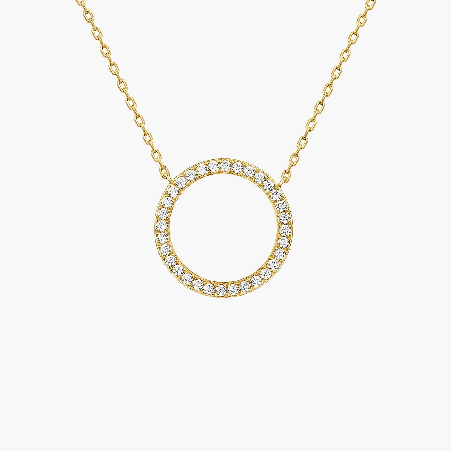 Fashionable Shine Classic Elegance 14K Gold Plated Halo Necklace