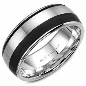 Bleu Royale Men's Wedding Ring With Black Carbon Accent Vintage Gift Mainstream Appeal