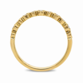 Polished Finish Budget Gift YELLOW GOLD MILGRAIN DIAMOND BAND