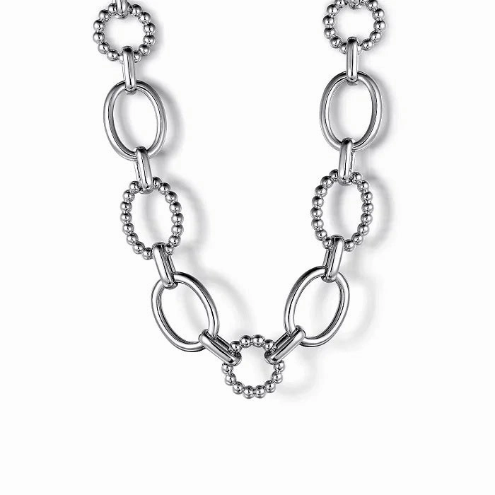 Stylish Item Sterling Silver Bujukan 17 inch Station Link Chain Necklace