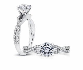 Minimalist Keepsake Peter Storm Round Diamond Twist Solitaire Engagement Ring