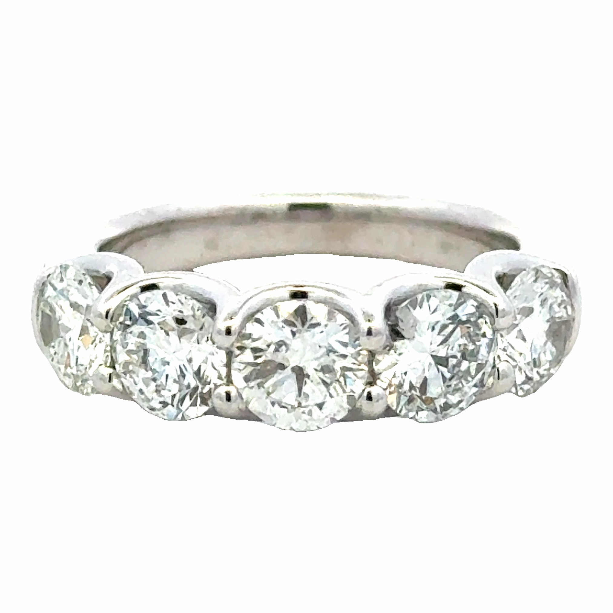 Platinum 5-Stone Diamond Anniversary Band (3.11ttw) Fragile Item