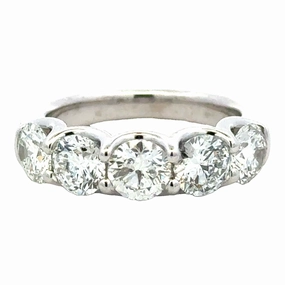 Platinum 5-Stone Diamond Anniversary Band (3.11ttw) Fragile Item