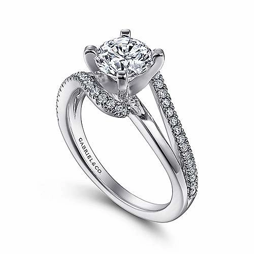 Pave Polished Bypass Style Split Shank Diamond Ring 437A Everyday Glam Premium Work