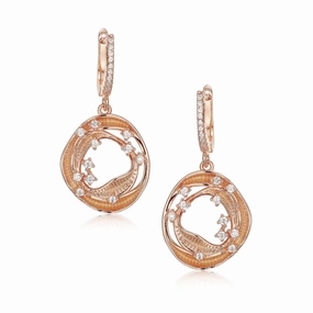 Sterling Silver Round With Sprinkled CZ's Earring Luxe Pick