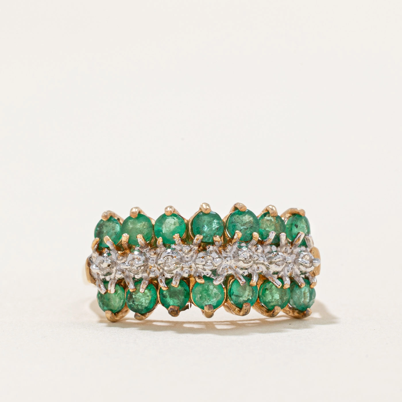 Emerald & Diamond Ring | 0.66ctw, 0.05ctw | SZ 6.25 | Cool Layer