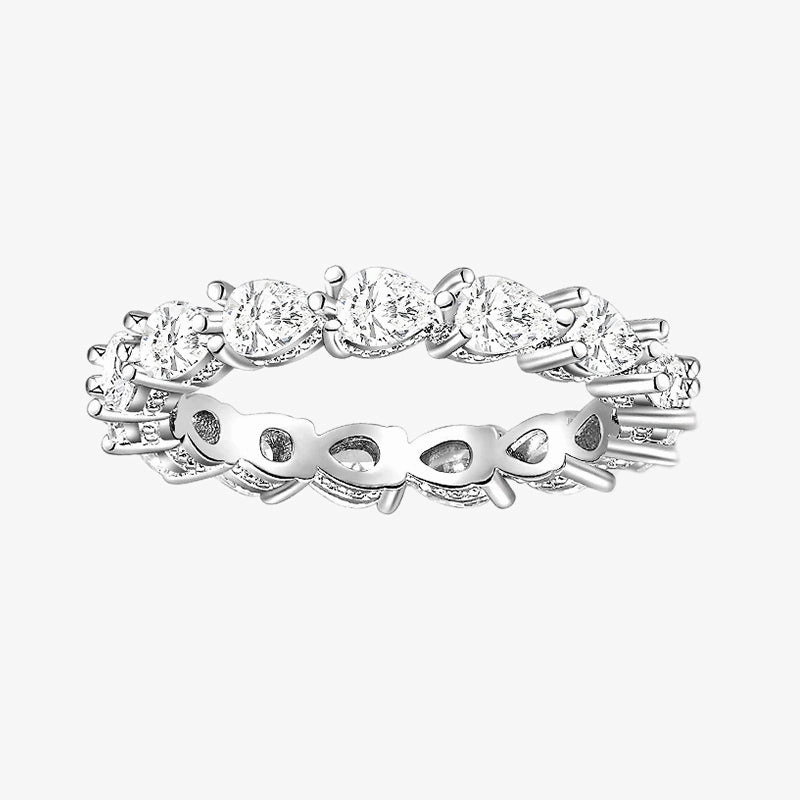 Layered Touch Travel Mood 925 Sterling Silver Cubic Zirconia Stackable Ring