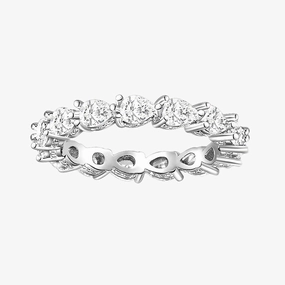 Layering Game Festive Wear 925 Sterling Silver Cubic Zirconia Stackable Ring