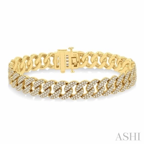 Sunny Disposition Sweet Mixes 4 Ctw Round Cut Diamond Cuban Bracelet in 14K Yellow Gold