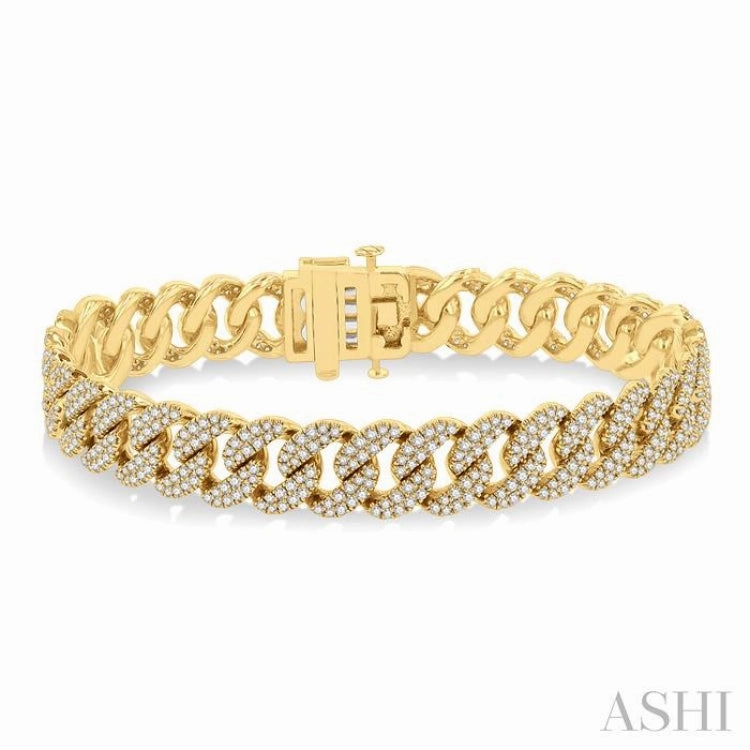 Sunny Disposition Sweet Mixes 4 Ctw Round Cut Diamond Cuban Bracelet in 14K Yellow Gold