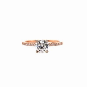 Affordable Expression CRISSCUT ROUND DIAMOND RING WITH DIAMONDS DOWN THE SHANK