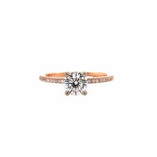 Affordable Expression CRISSCUT ROUND DIAMOND RING WITH DIAMONDS DOWN THE SHANK