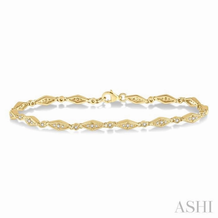 1/3 Ctw Round Cut Diamond Shape Fashion Bracelet in 10K Yellow Gold Positive Combinations