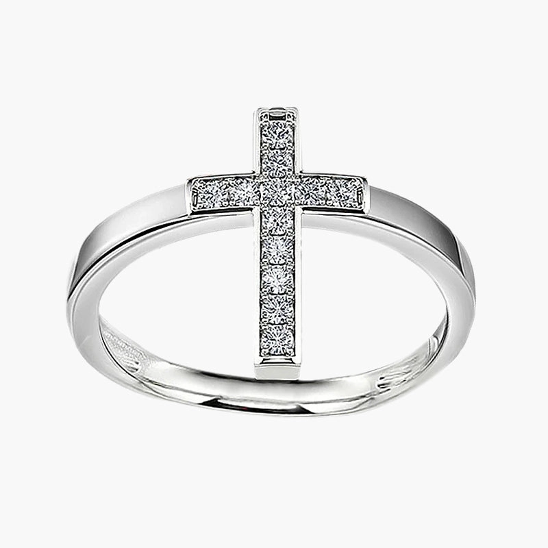 Stylish Choice Cross Sterling Silver Amulet Ring