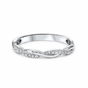 Crossover Diamond Band 1/10 Cttw 14K White Gold Fine Statement