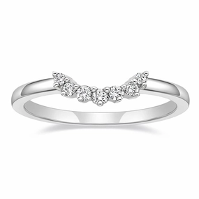 Luxury Form Casual Style Crown and Round Cut Stackable CZ Curved Engagement Rings