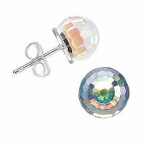 Fashion Shine Crystal Ball Stud Earrings Sterling Silver 8mm Made with Swarovski(R) Crystal Balls