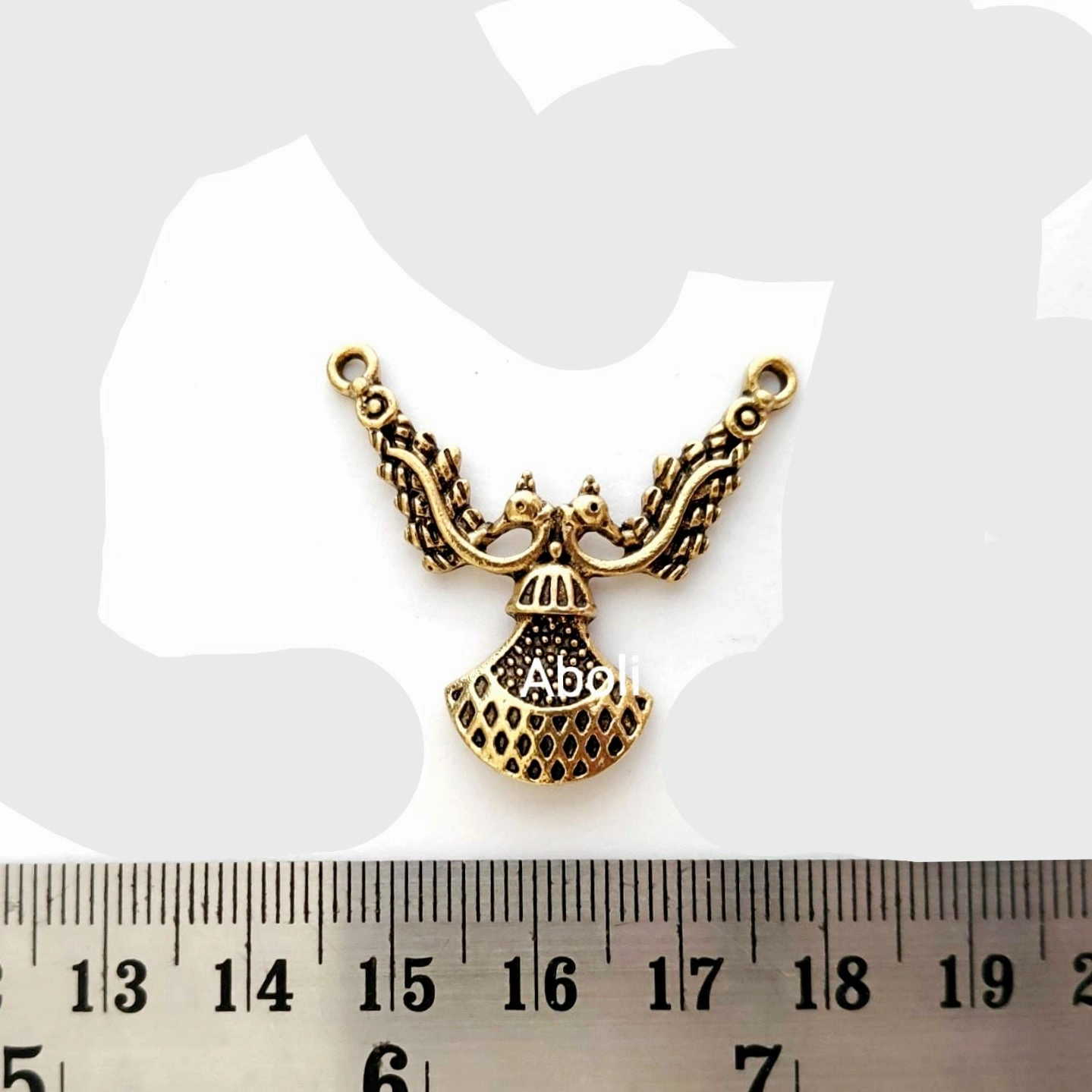 Finishing Accent Golden peacocks pendant connector charm CHMG101 1 charm