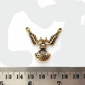 Golden peacocks pendant connector charm CHMG101 1 charm Effortless Glimmer Statement Accessory