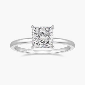 925 Sterling Silver Princess Cut Cubic Zirconia Promise Ring Elegant Shine