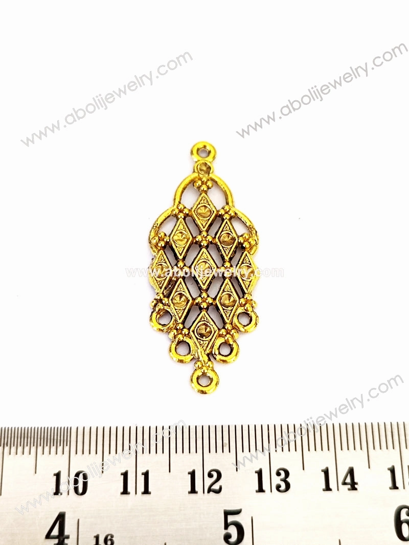 Golden pendant connector with cabochon settings GP50 Effortless Piece Everyday Glam