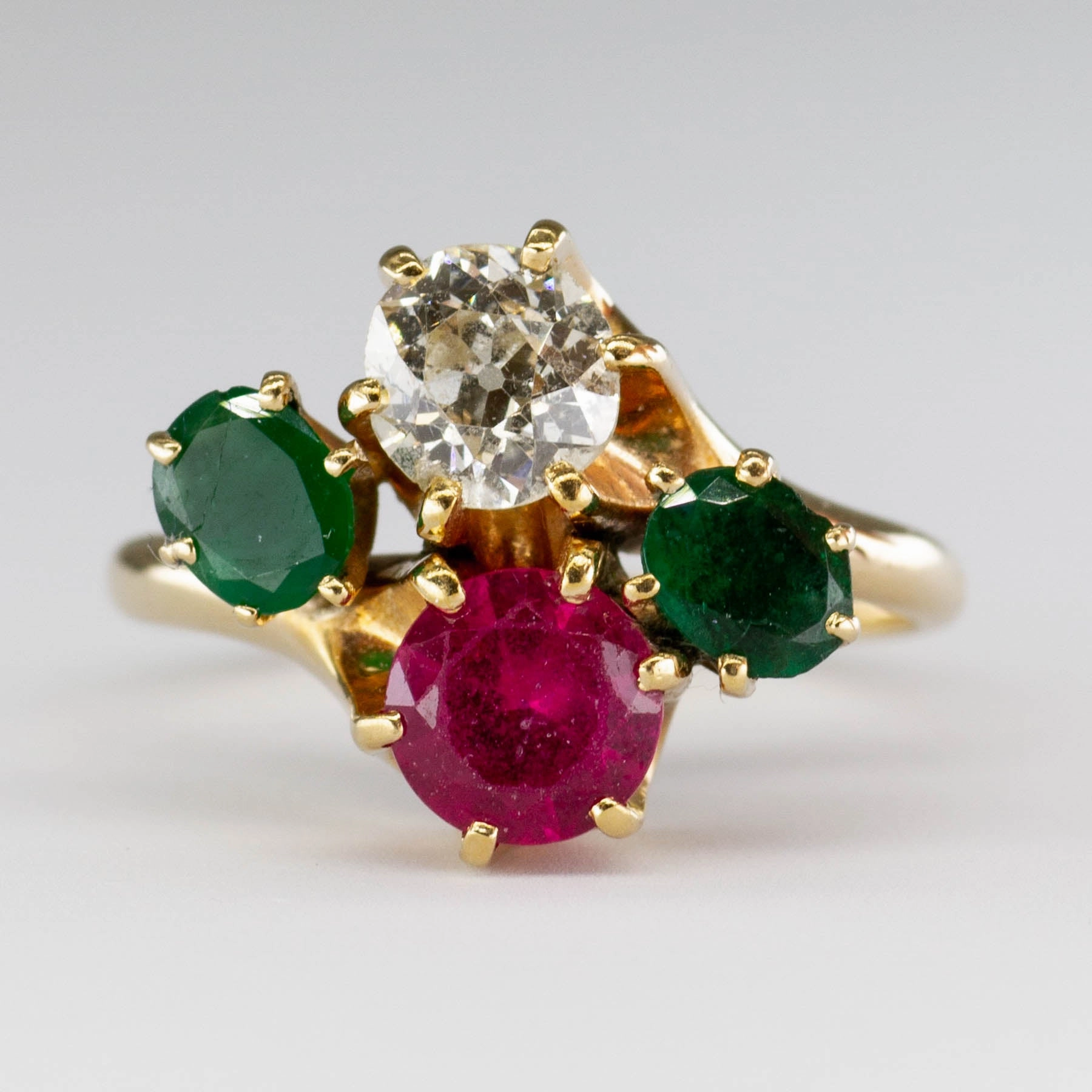 Creative Detail Custom Retro Multi Gem Ring | 0.68ct, 0.50ctw, 0.90ct | SZ 6.5 |