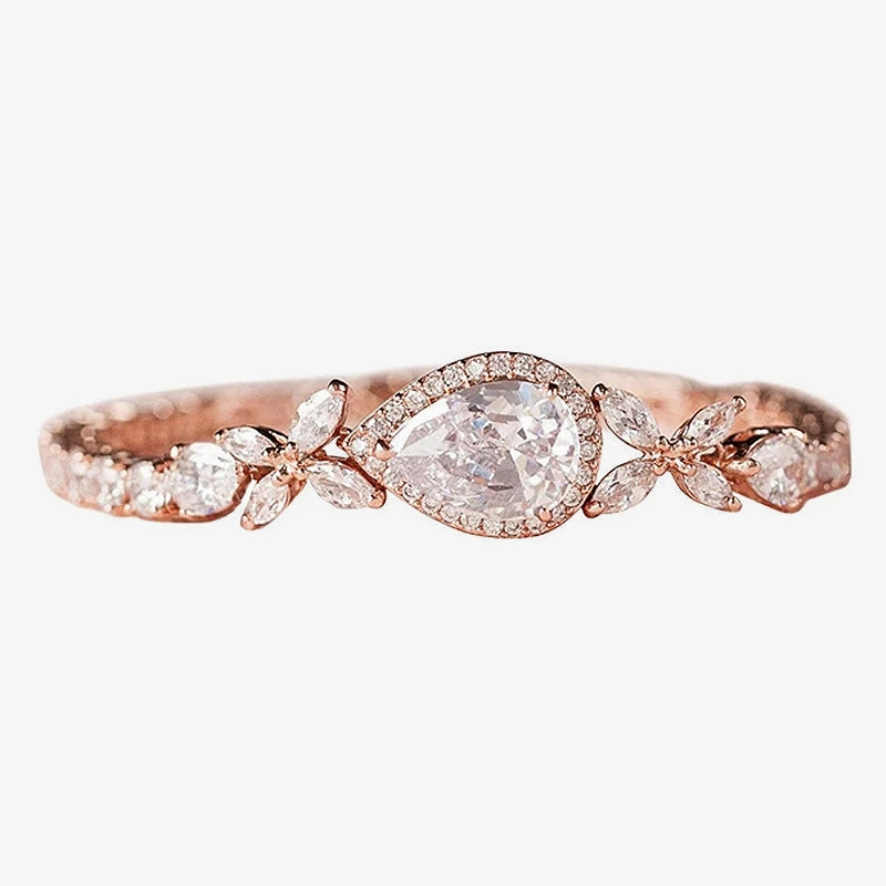 Subtle Glow Cubic Zirconia Teardrop Tennis Bracelets