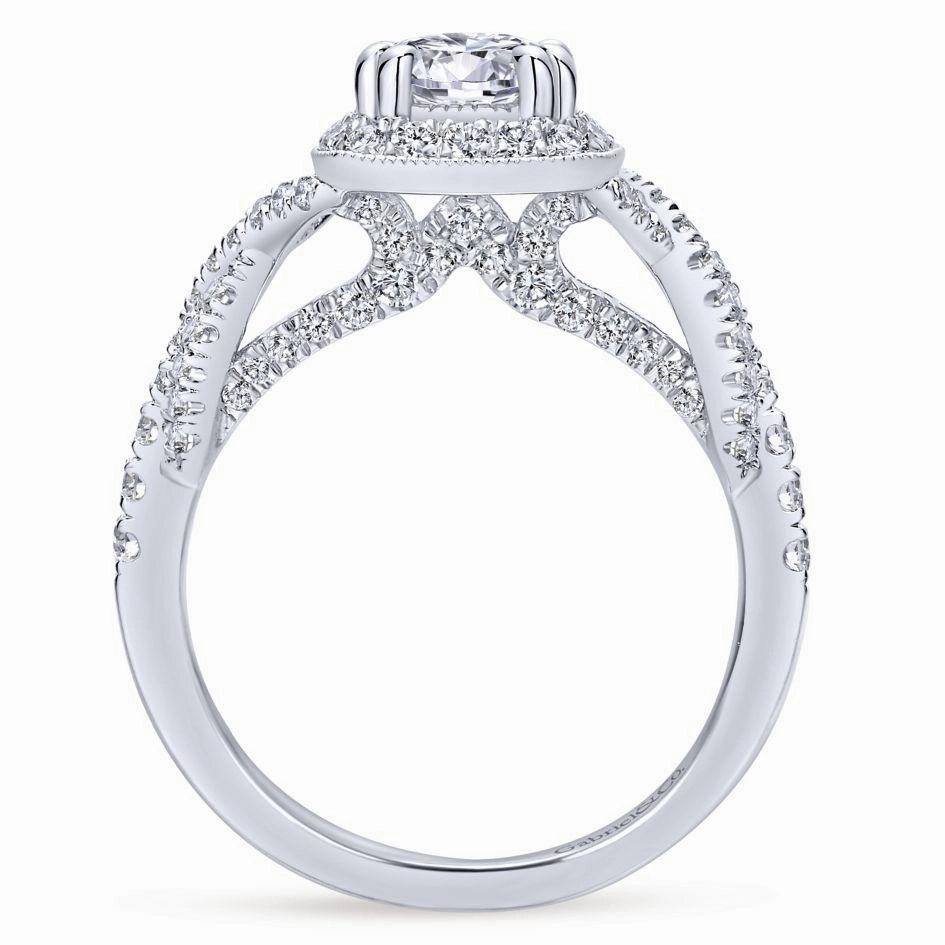 Cushion Shaped Crossover Shank Diamond Ring .67 Cttw 362A Chic Product
