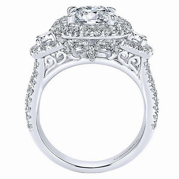 Event Friendly Handcrafted Article Cushion Shaped Diamond Ring  1.60 Cttw 14K White Gold 329A