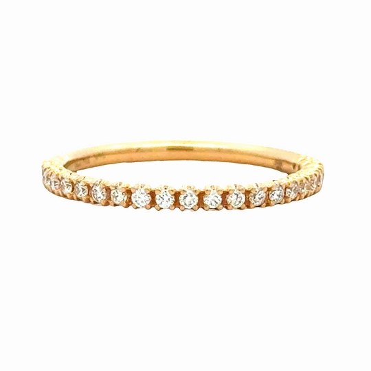 Spring Present 14K Yellow Gold 1/2 Way Around Wedding Band (0.25 ct tw)