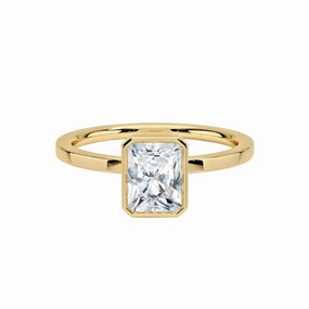 1 Carat Radiant Cut Bezel Diamond Ring | S925 | Moissanite Luxury Insignia
