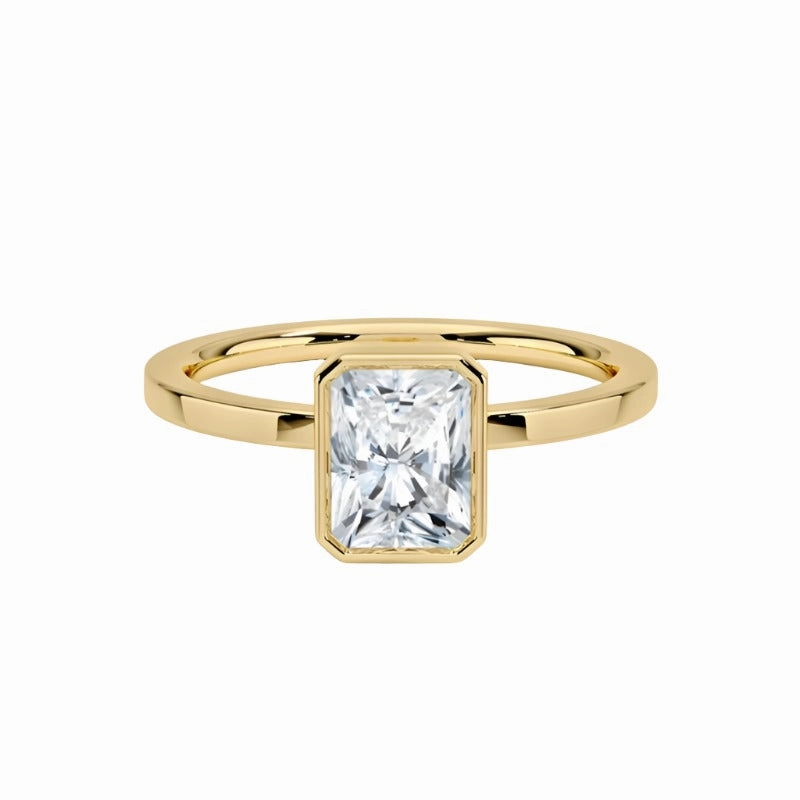 Lovely Design Giftable Jewelry 1 Carat Radiant Cut Bezel Diamond Ring | S925 | Moissanite