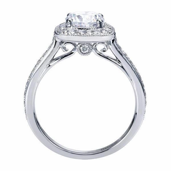 Classic Style Bead Set Cushion Shaped Diamond Ring  .48 Cttw 14K Gold 187A