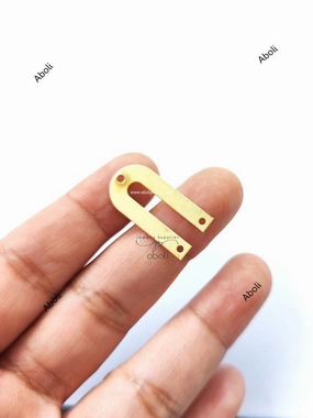 Formal Look Golden Metal Arch Connector U shaped Jewellery Component MACU7 Shiny finish 3 hole connectors