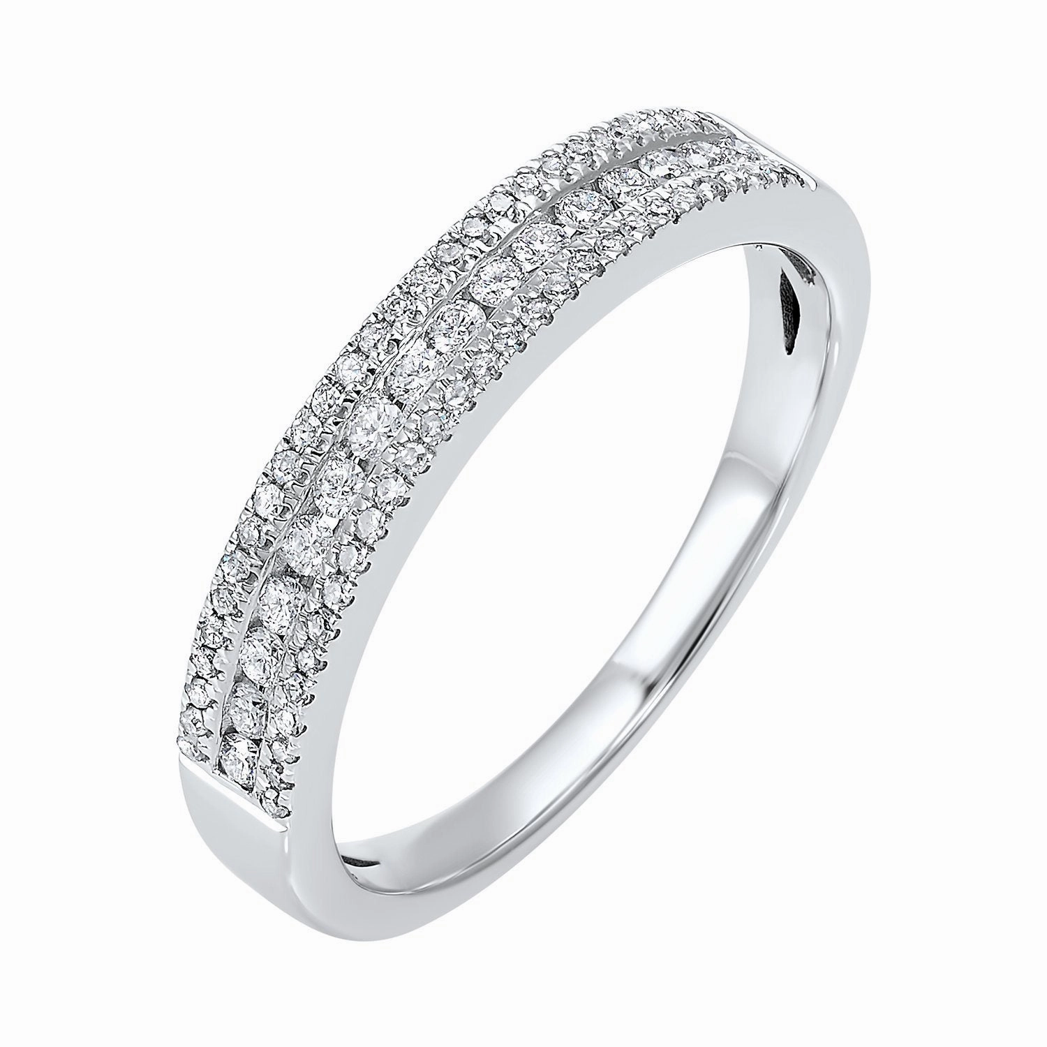 3 Row Diamond Channel Band .25 Cttw 4K White Gold Hypoallergenic Expression refined design