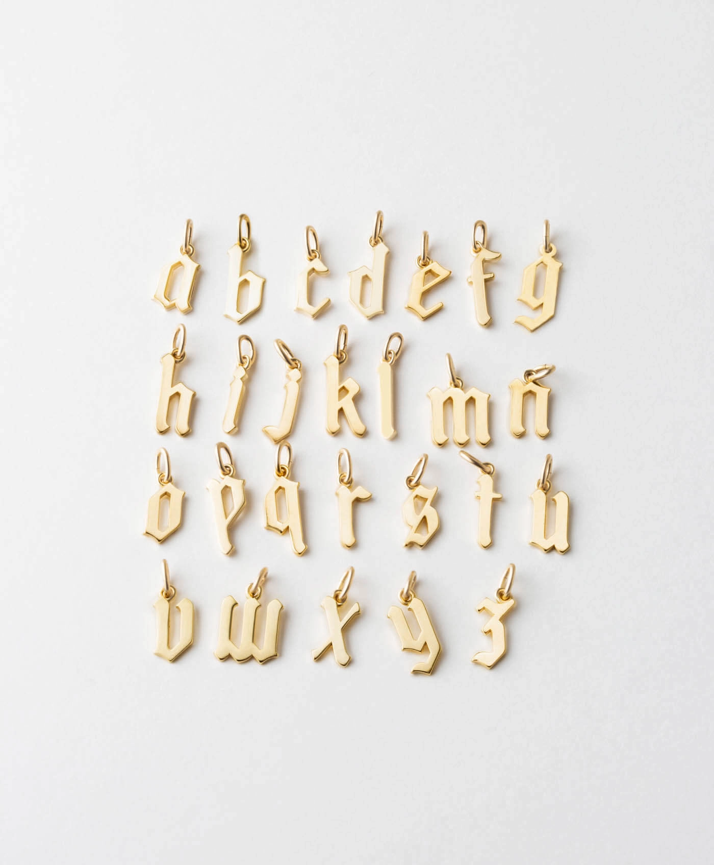 Date Style Dainty Gothic Initial Necklace