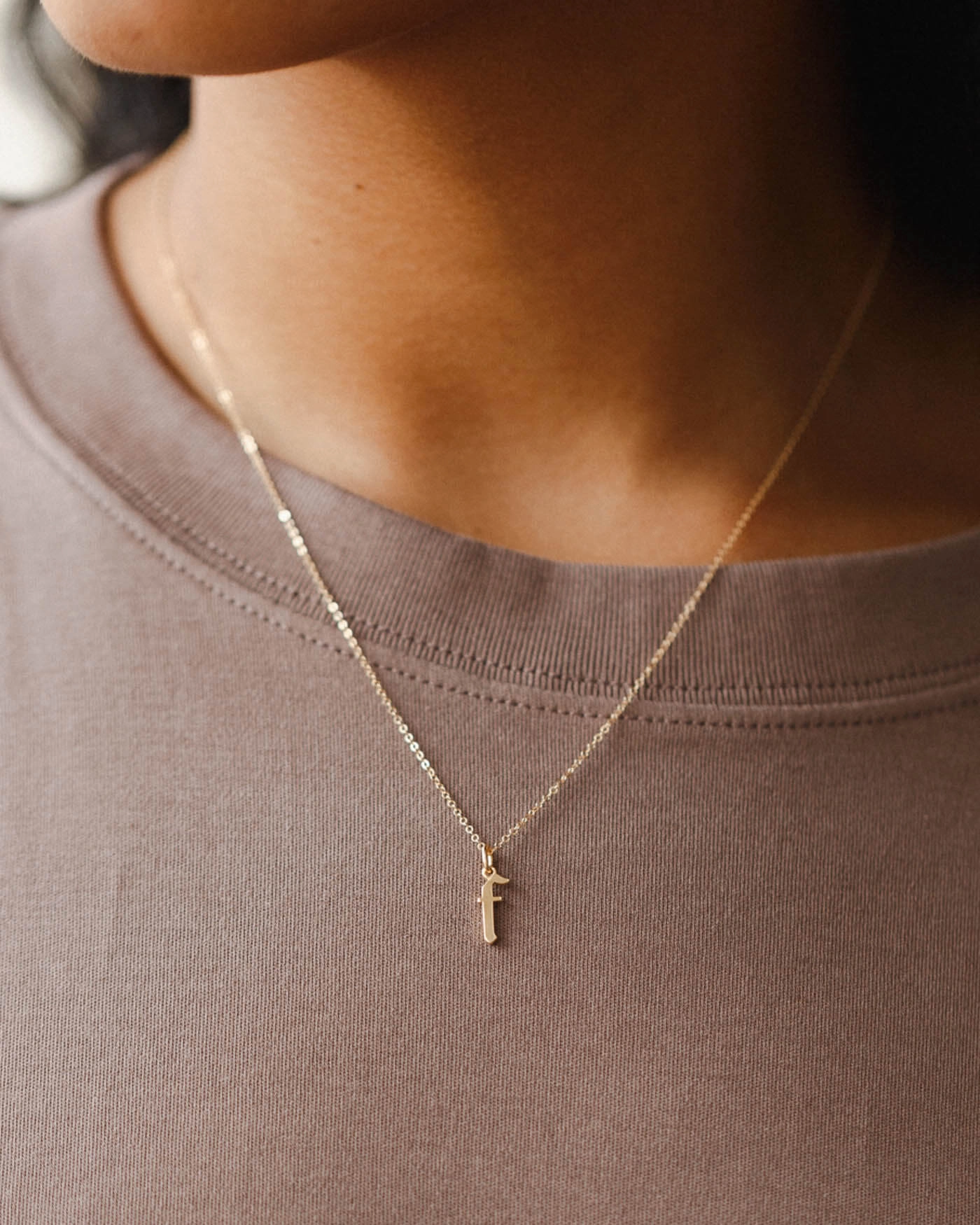 Dainty Gothic Initial Necklace Gift For Friend