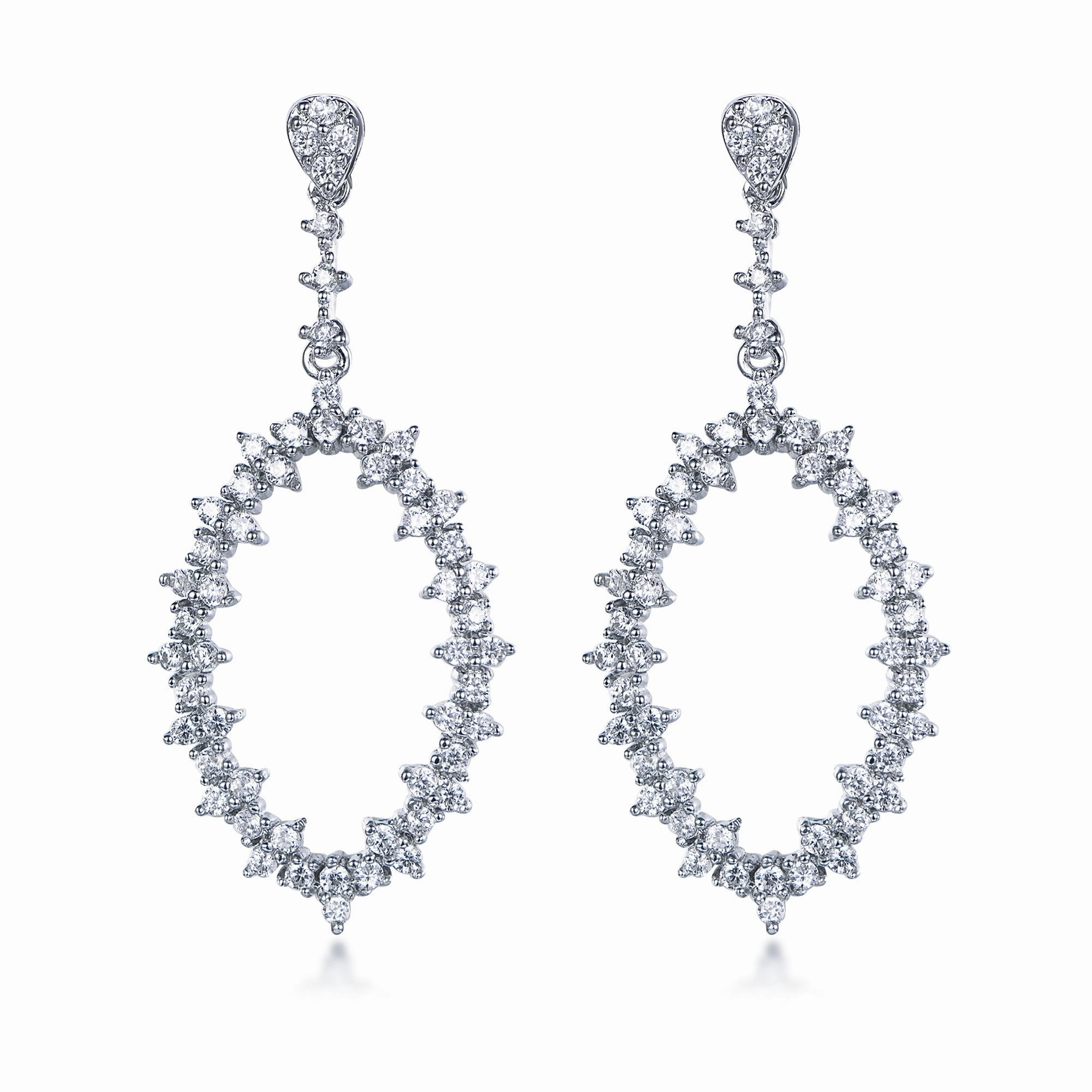 Sterling Silver CZ Marquis Earrings Signature Touch Graceful Touch