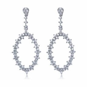 Sterling Silver CZ Marquis Earrings Signature Touch Graceful Touch