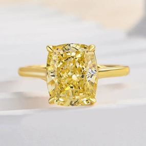 Modern Fashion Louily Exquisite Yellow Stone Cushion Cut Engagement Ring