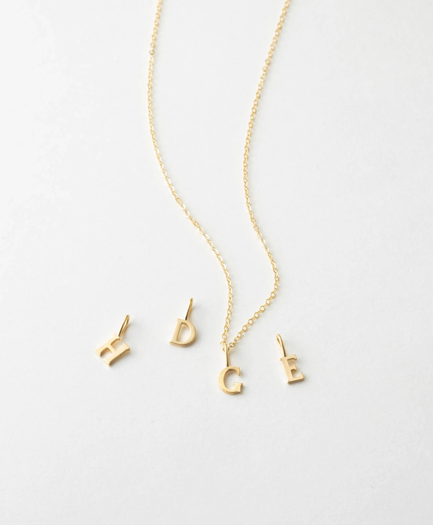 Festival Crystal Piece Dainty Serif Initial Necklace