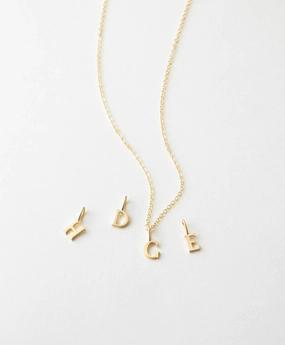 Festival Crystal Piece Dainty Serif Initial Necklace